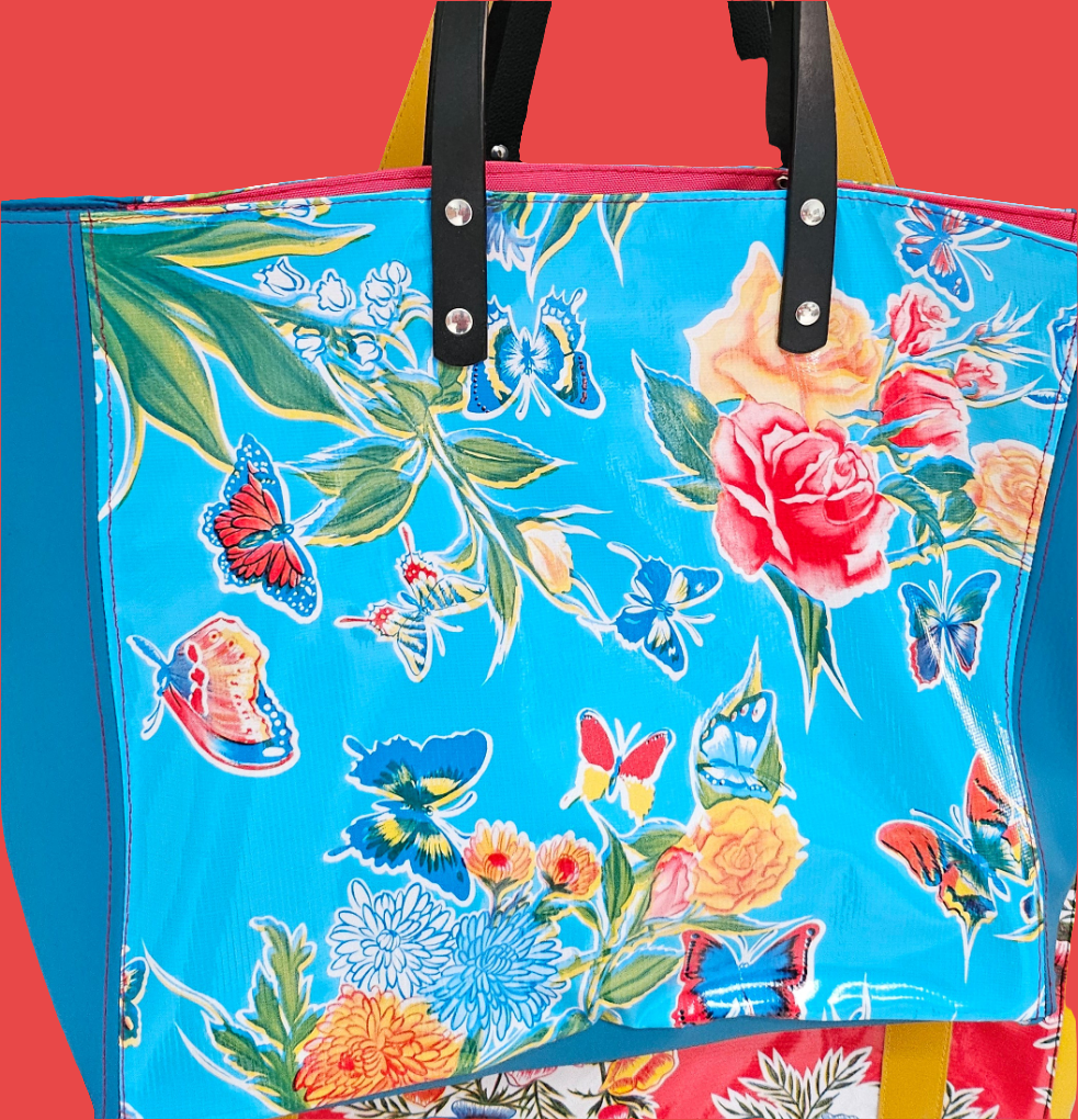 Sac cabas avec anses en cuir