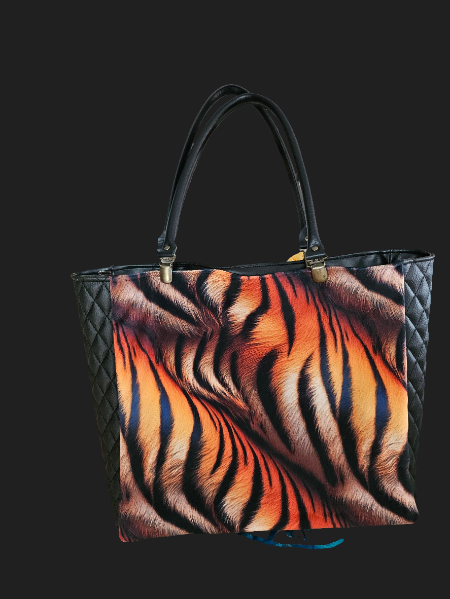 Sac cabas velours devant et simili derrière