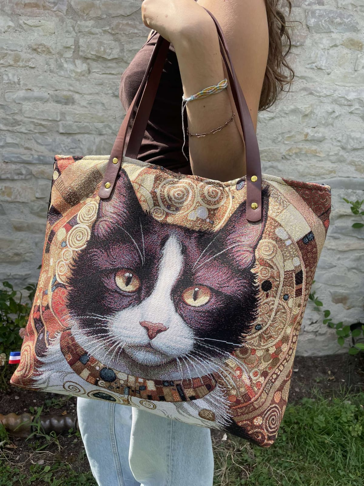 Sac cabas chat création unique