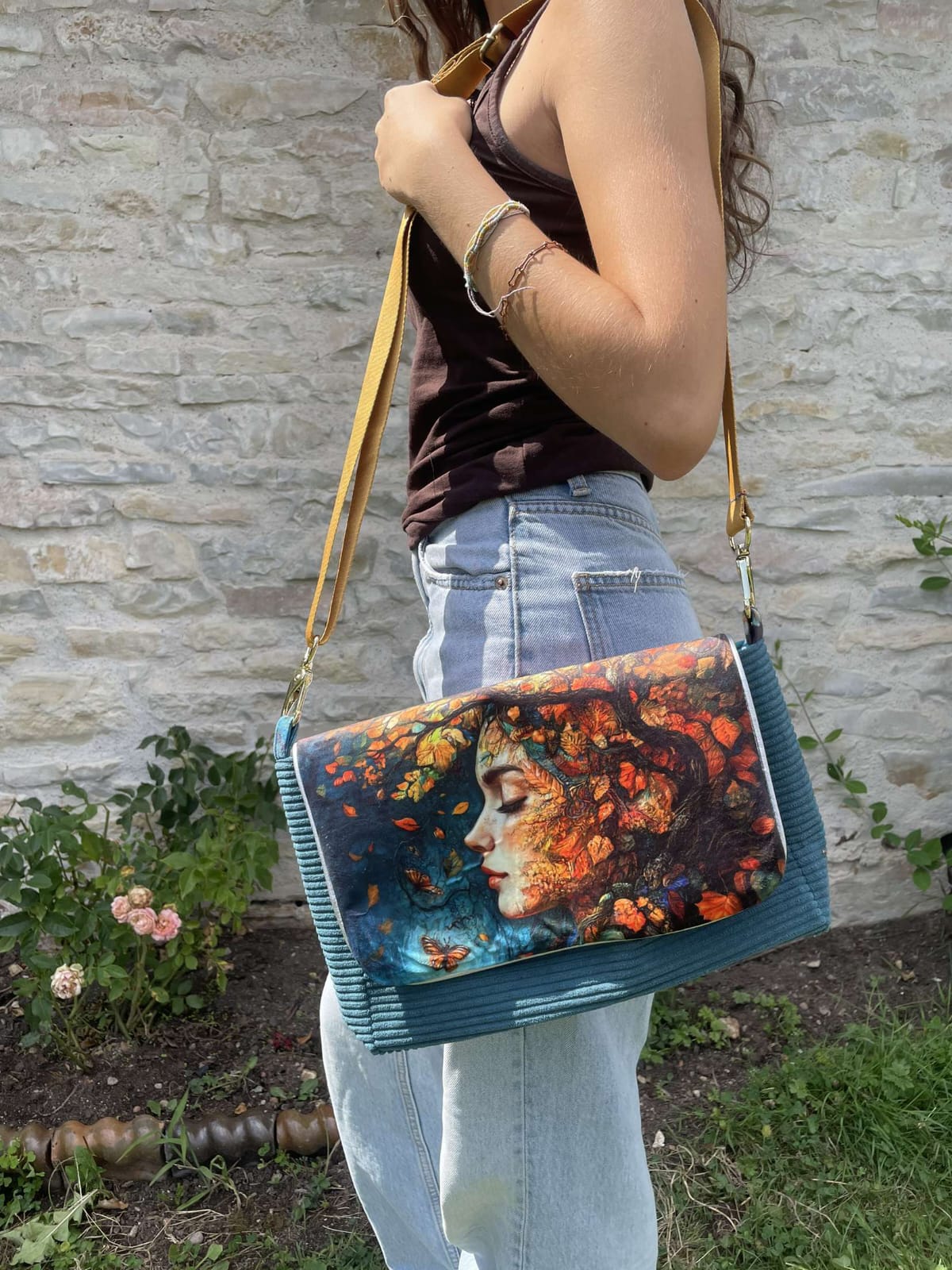 Sac bandoulière en velours