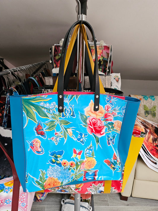 Sac cabas avec anses en cuir