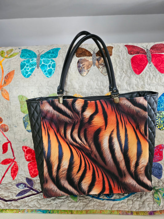 Sac cabas velours devant et simili derrière
